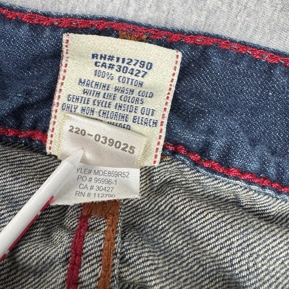 True Religion Red Thick Stitch Jeans Men's Size 34X32 - Picture 15 of 16